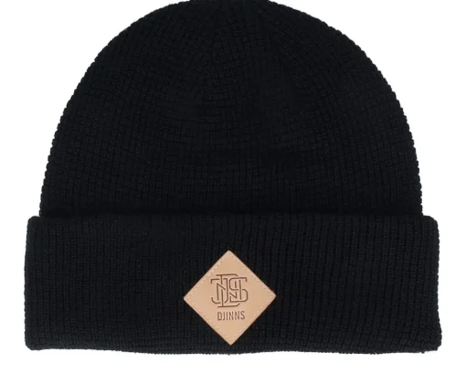 Basic Beanie Waffle Waffle Black Cuff - Djinns