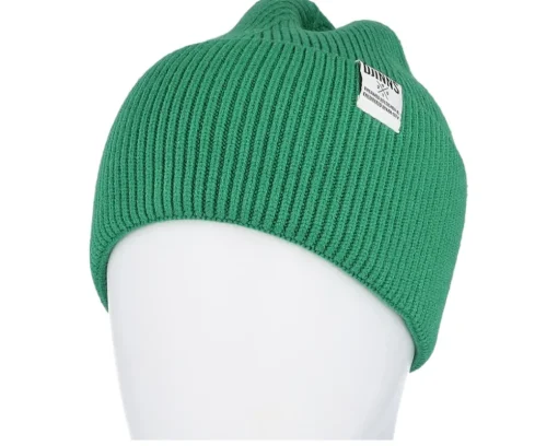 Basic Beanie Wooly Knit Kelly Green Cuff - Djinns