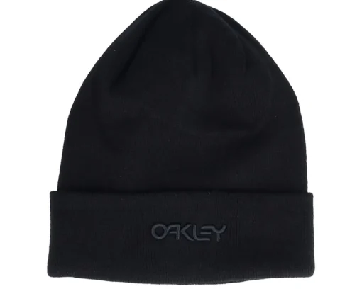 B1b Logo Beanie Blackout Black Cuff - Oakley