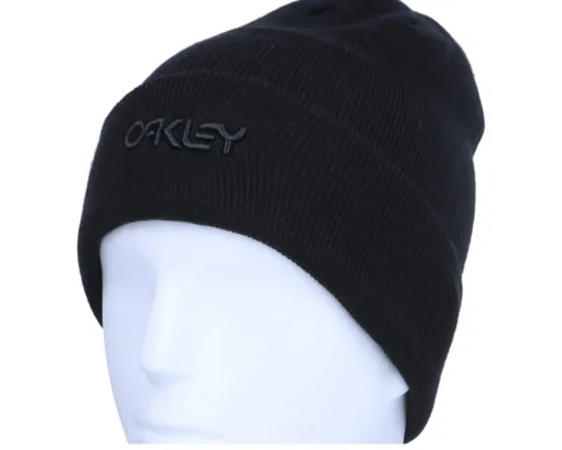 B1b Logo Beanie Blackout Black Cuff - Oakley
