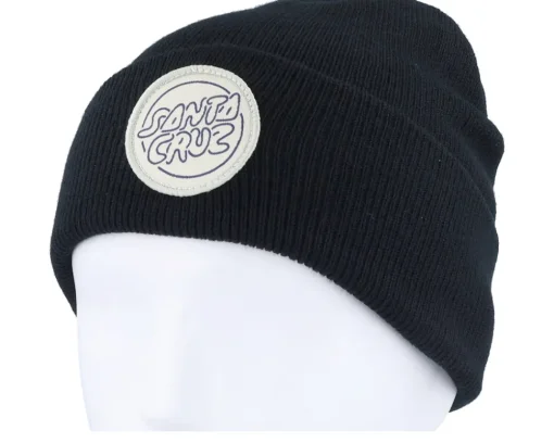 Beanie Contour Bubble Dot Black Cuff - Santa Cruz