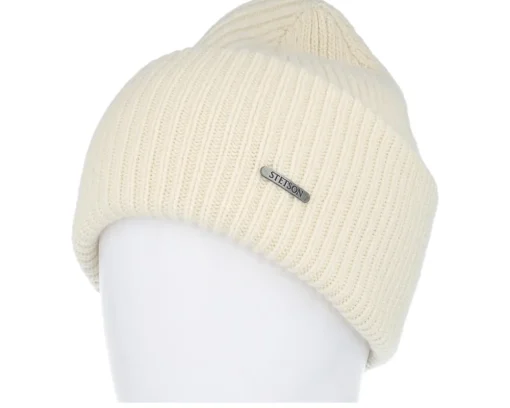 Beanie Merino Off White Cuff - Stetson