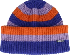 Beanie Stripes Wool Freestyle Royal/Lilac/Orange Cuff - Stetson