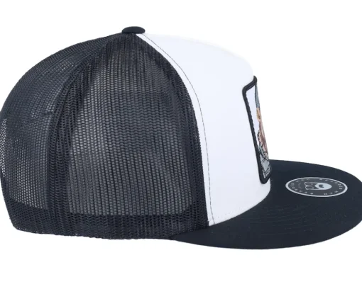 Bear Cap Man Classic White/Black A-frame Trucker - Bearded Man