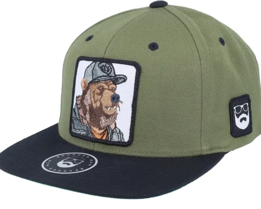 Bear Cap Man Classic White/Black A-frame Trucker - Bearded Man