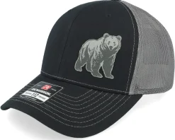 Bear Engraved 112 Split Black/Charcoal Trucker - Wild Spirit