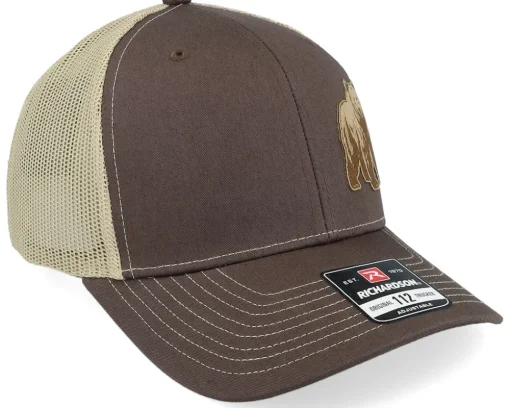 Bear Engraved 112 Split Brown/Khaki Trucker - Wild Spirit