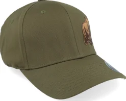 Bear Engraved Wooly Combed Olive Flexfit - Wild Spirit