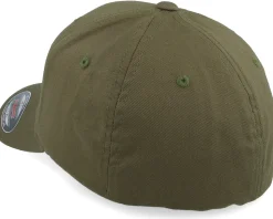 Bear Engraved Wooly Combed Olive Flexfit - Wild Spirit