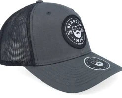 Beard Logo R 6-panel 2-tone Charcoal/Black Trucker - Bearded Man