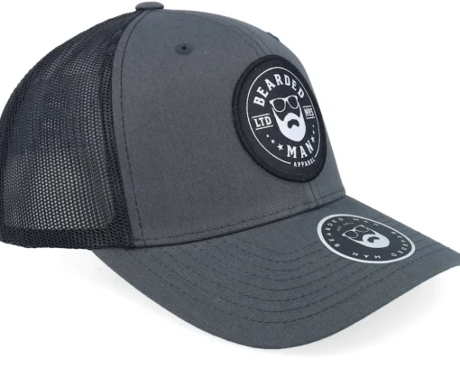 Beard Logo R 6-panel 2-tone Charcoal/Black Trucker - Bearded Man