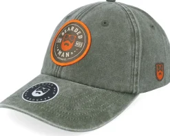 Beard Logo R Vintage Washed Olive Dad Cap - Bearded Man