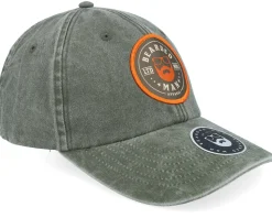Beard Logo R Vintage Washed Olive Dad Cap - Bearded Man