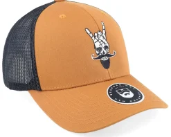 Bearded Rock Sign Scull Caramel/Black Trucker - Bearded Man