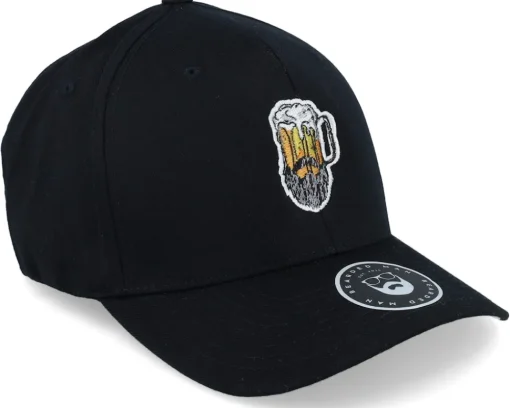 Beer Man Logo Black Flexfit - Bearded Man