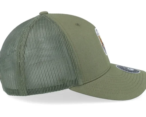 Beer Man Logo Olive Trucker - Bearded Man
