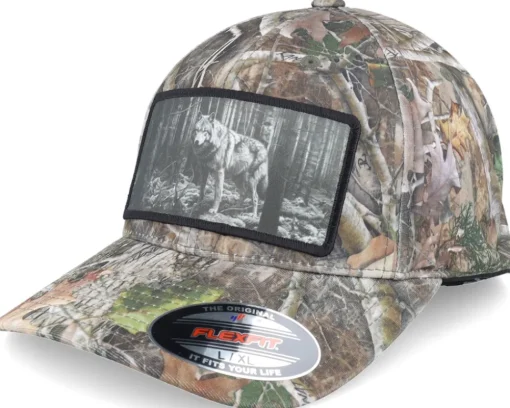 Big Wolf Wide Patch Retro Black Trucker - Hunter
