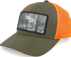 Big Wolf Wide Patch Retro Black Trucker - Hunter