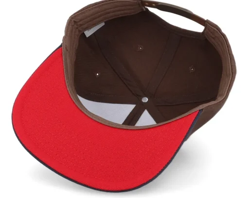 Bird & Mountains Patch Brown/Navy/Red Snapback - Wild Spirit