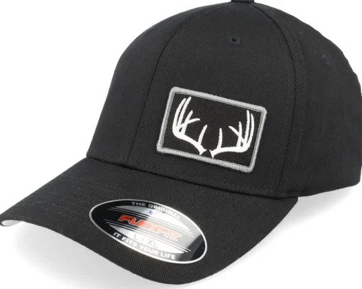 Black Antlers Patch Side Black Flexfit - Hunter