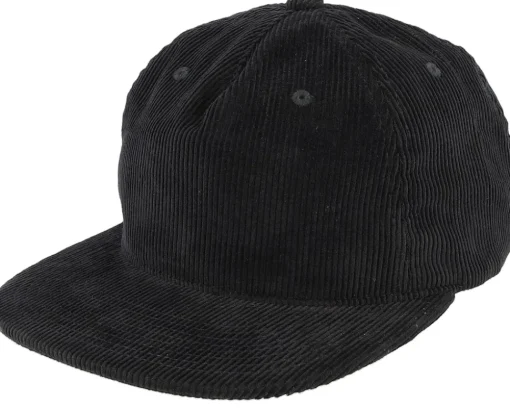 Black Cord 5-panel Halfmoon Snapback - Equip