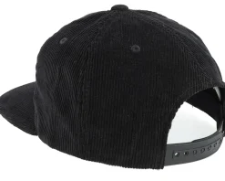 Black Cord 5-panel Halfmoon Snapback - Equip