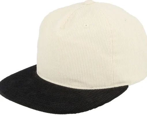 Black Cord 5-panel Halfmoon Snapback - Equip