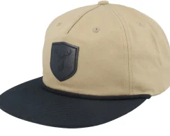 Black Deer Shield Patch Khaki/Black Rope Snapback - Wild Spirit