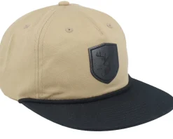 Black Deer Shield Patch Khaki/Black Rope Snapback - Wild Spirit