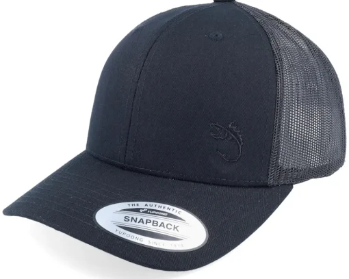 Black Fish Hook Logo Black Trucker - Skillfish