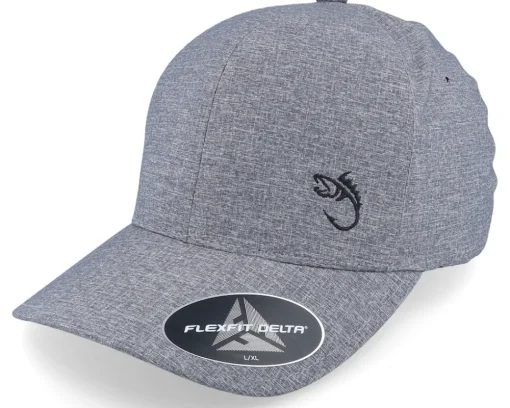 Black Fish Hook Logo Delta Fit Charcoal Flexfit - Skillfish