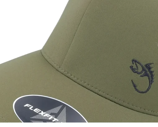 Black Fish Hook Logo Delta Fit Olive Flexfit - Skillfish