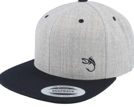 Black Fish Hook Logo Light Brown Snapback - Skillfish