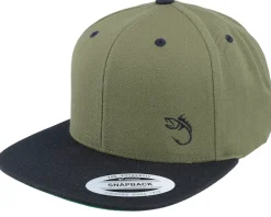 Black Fish Hook Logo Olive/Black Snapback - Skillfish