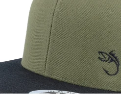 Black Fish Hook Logo Olive/Black Snapback - Skillfish