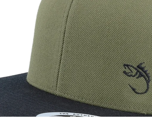 Black Fish Hook Logo Olive/Black Snapback - Skillfish