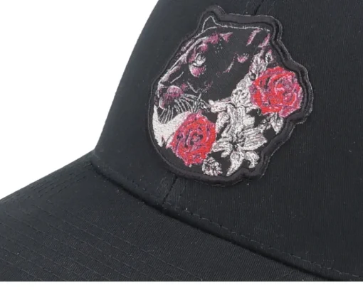 Black Panther & Roses Black Trucker - Iconic