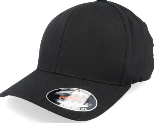 Black With Black Undervisor Flexfit Wooly Combed - Flexfit