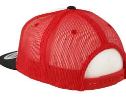 Black/White/Red Trucker - Yupoong