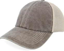 Blank Brown/Stone Vintage Washed Trucker - Beechfield