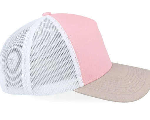 Blank Light Pink/White/Light Grey A-frame Trucker - Equip