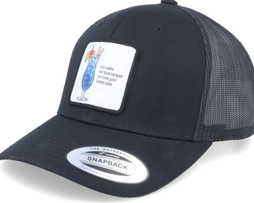 Blue Lagoon Cocktail Patch Black Trucker - Iconic