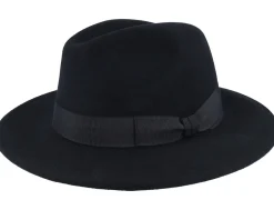 Blue Line Brazil Wool/Cashmere Black Fedora - MJM Hats
