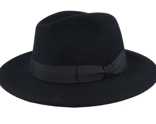 Blue Line Brazil Wool/Cashmere Black Fedora - MJM Hats