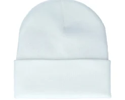 Bm Cross Patch White Beanie - Bearded Man