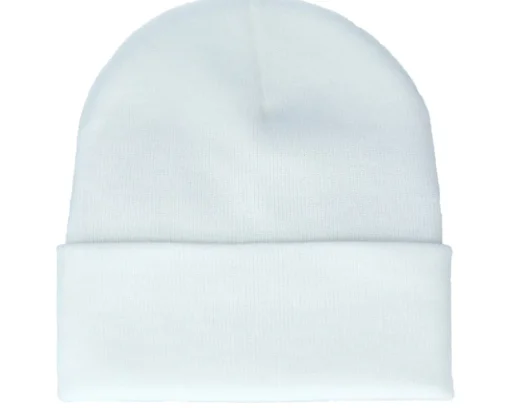 Bm Cross Patch White Beanie - Bearded Man