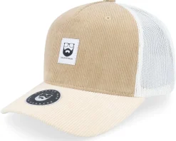 Bm Logo Wh Woven Cord Caramel/Ivory A-frame Trucker - Bearded Man