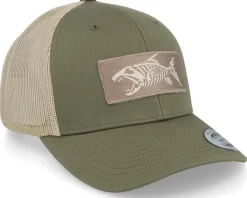 Bone Fish Patch Olive/Khaki Trucker - Skillfish