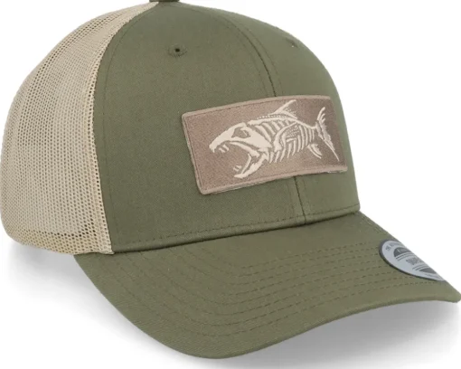 Bone Fish Patch Olive/Khaki Trucker - Skillfish