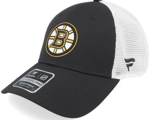 Boston Bruins Authentic Pro Rink Black/White Trucker - Fanatics